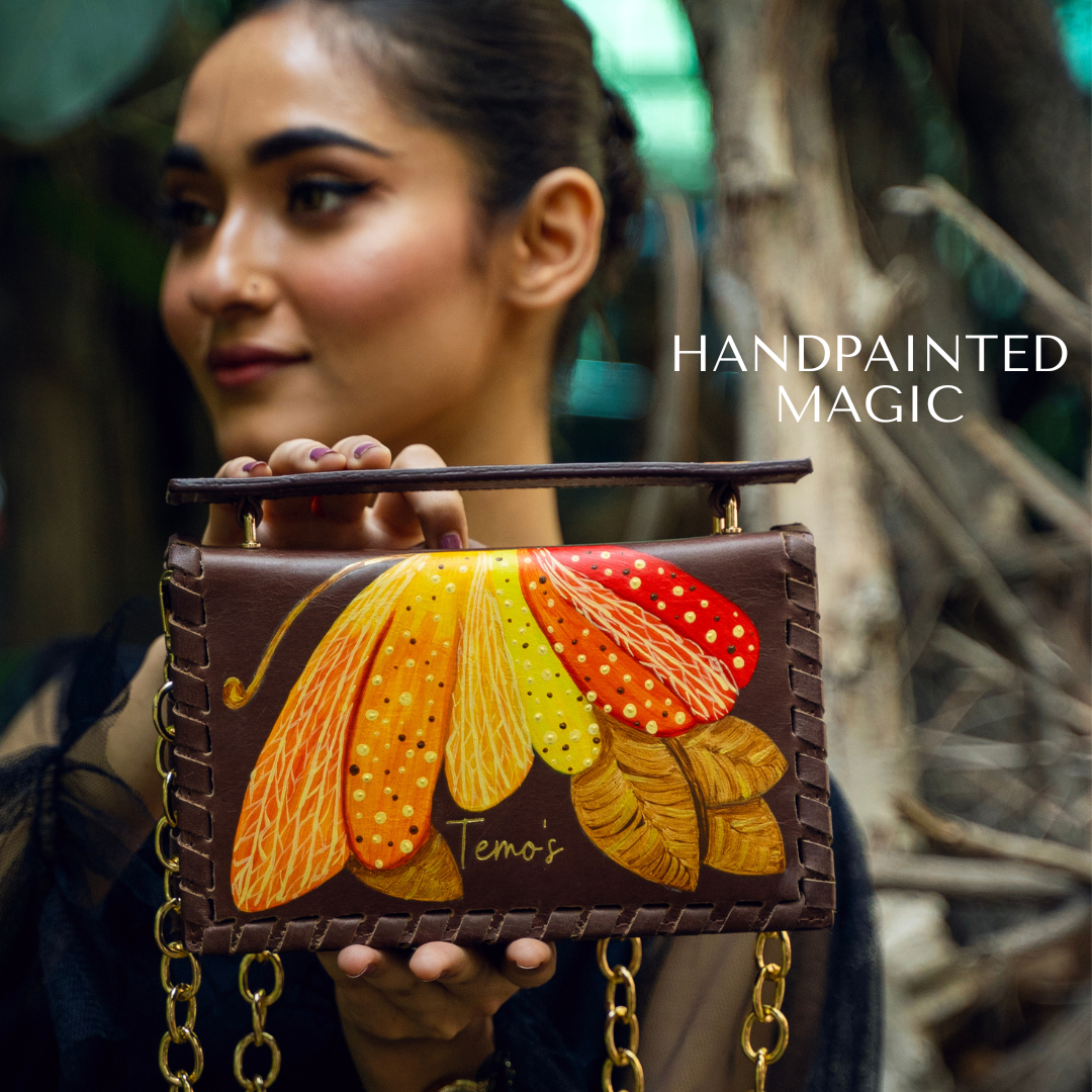 Hand Bag - Art Silk, Madhubani hand painted (11